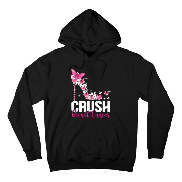 Crush Breast Cancer Awareness Bling Pink Ribbon Hoodie