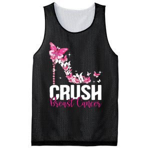 Crush Breast Cancer Awareness Bling Pink Ribbon Mesh Reversible Basketball Jersey Tank