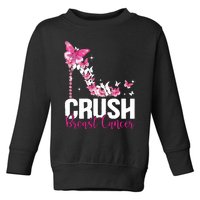 Crush Breast Cancer Awareness Bling Pink Ribbon Toddler Sweatshirt