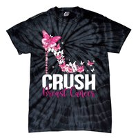 Crush Breast Cancer Awareness Bling Pink Ribbon Tie-Dye T-Shirt