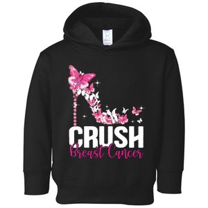 Crush Breast Cancer Awareness Bling Pink Ribbon Toddler Hoodie