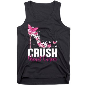 Crush Breast Cancer Awareness Bling Pink Ribbon Tank Top