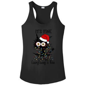 Christmas Black Cat ItS Fine IM Fine Everything Is Fine Gift Ladies PosiCharge Competitor Racerback Tank