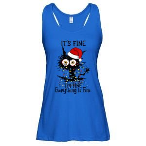 Christmas Black Cat ItS Fine IM Fine Everything Is Fine Gift Ladies Essential Flowy Tank