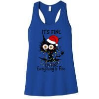 Christmas Black Cat ItS Fine IM Fine Everything Is Fine Gift Women's Racerback Tank