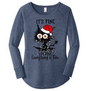 Christmas Black Cat ItS Fine IM Fine Everything Is Fine Gift Women's Perfect Tri Tunic Long Sleeve Shirt