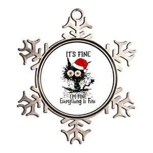 Christmas Black Cat ItS Fine IM Fine Everything Is Fine Gift Metallic Star Ornament