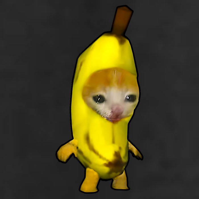 Cute Banana Cat Happy Bananacat Meme Kitty Cat Lovers Meme 7 Panel Mesh Trucker Snapback Hat