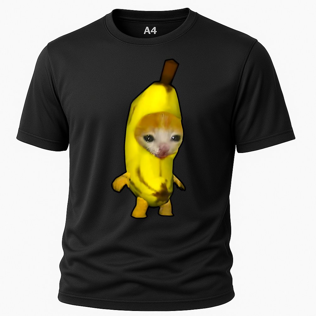 Cute Banana Cat Happy Bananacat Meme Kitty Cat Lovers Meme Cooling Performance Crew T-Shirt