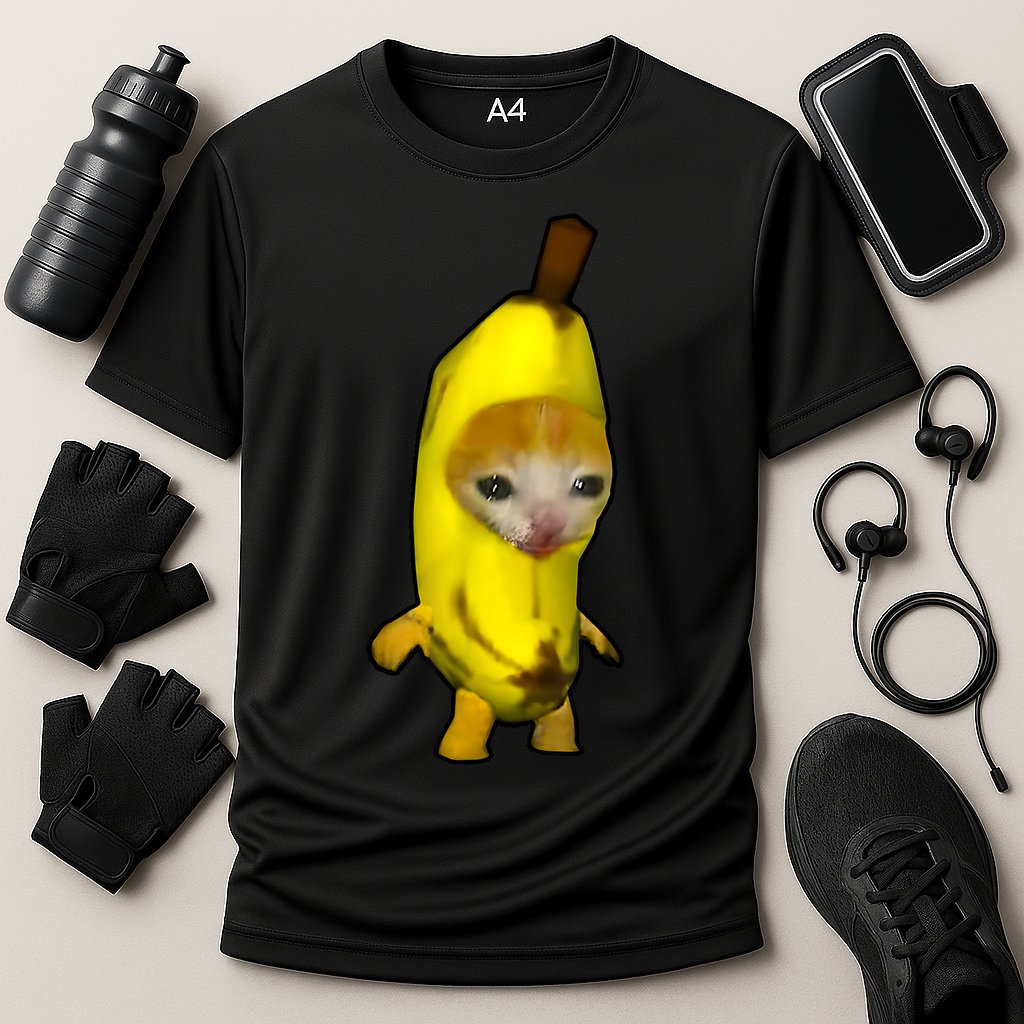 Cute Banana Cat Happy Bananacat Meme Kitty Cat Lovers Meme Cooling Performance Crew T-Shirt