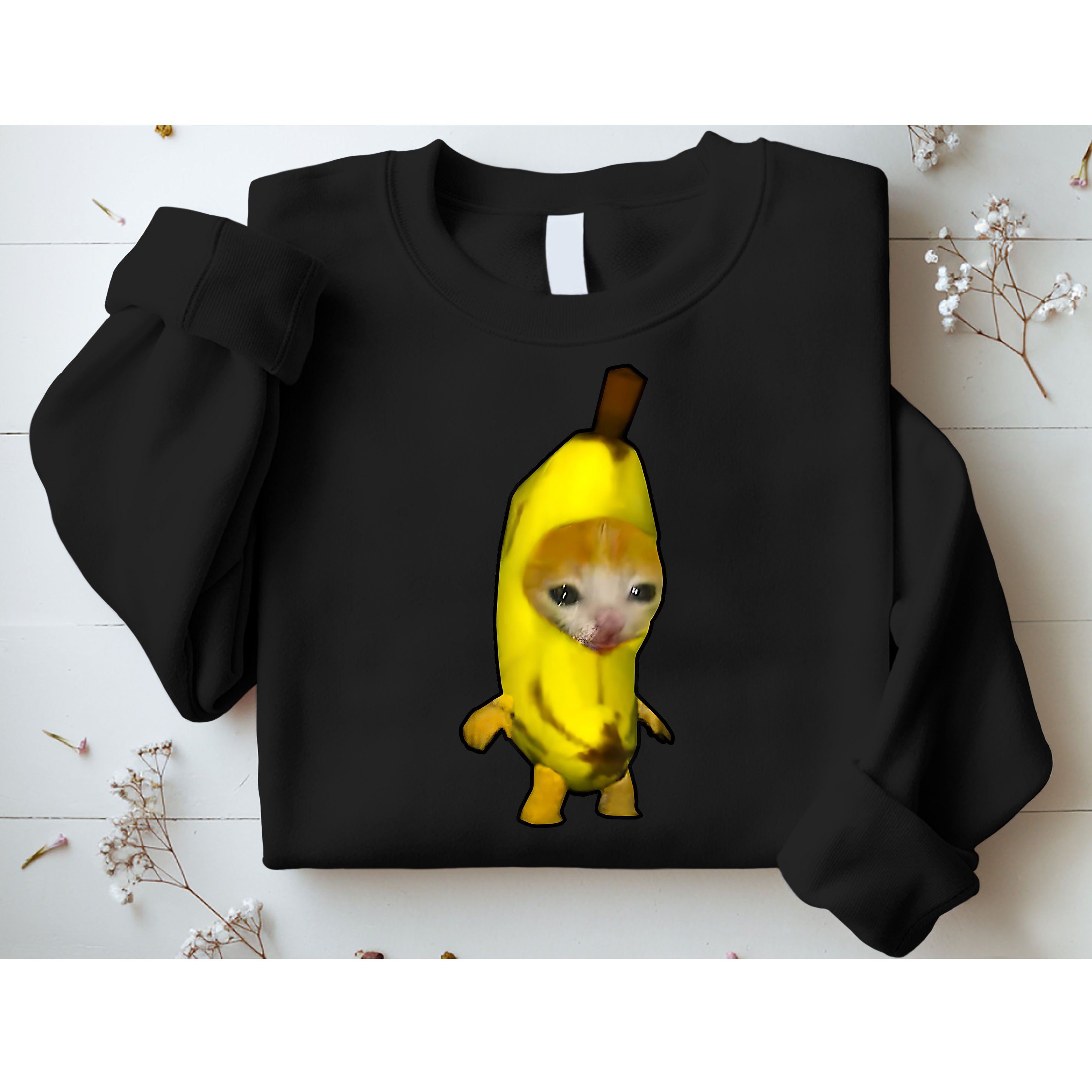 Cute Banana Cat Happy Bananacat Meme Kitty Cat Lovers Meme Sweatshirt