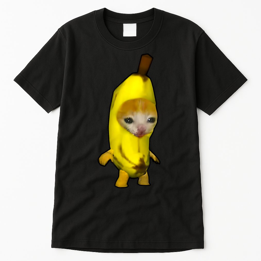 Cute Banana Cat Happy Bananacat Meme Kitty Cat Lovers Meme Tall T-Shirt