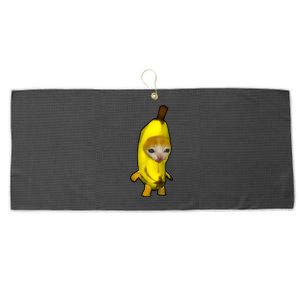 Cute Banana Cat Happy Bananacat Meme Kitty Cat Lovers Meme Large Microfiber Waffle Golf Towel