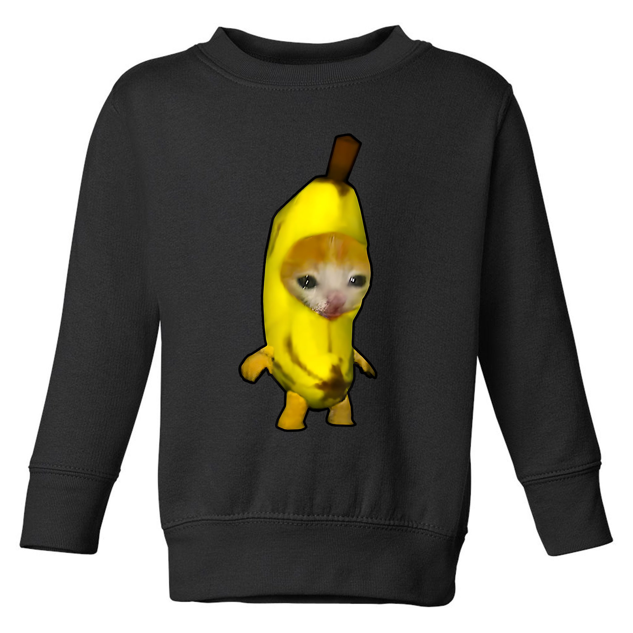 Cute Banana Cat Happy Bananacat Meme Kitty Cat Lovers Meme Toddler Sweatshirt