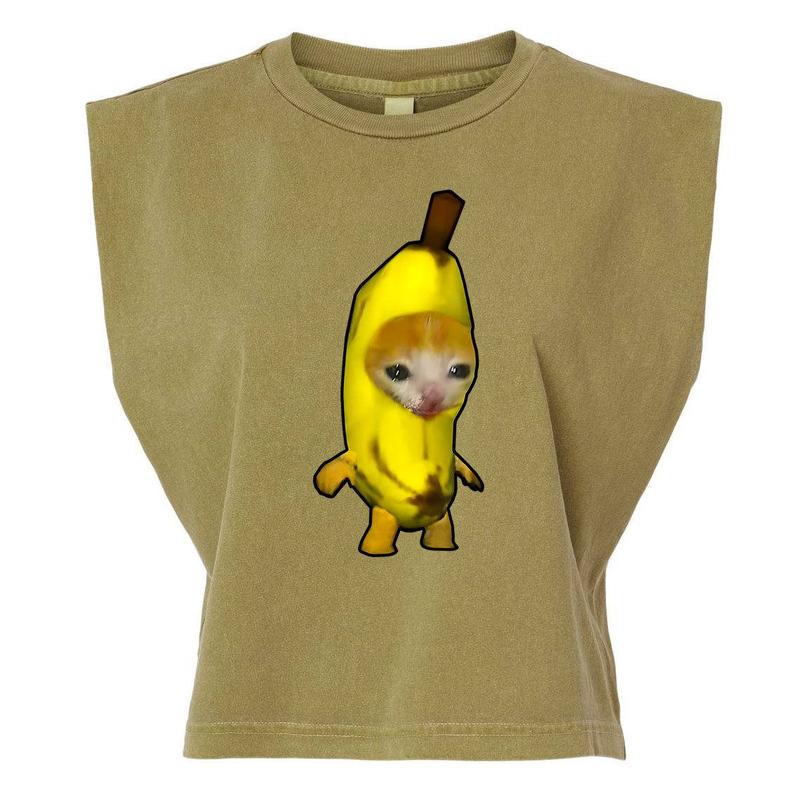 Cute Banana Cat Happy Bananacat Meme Kitty Cat Lovers Meme Garment-Dyed Women's Muscle Tee