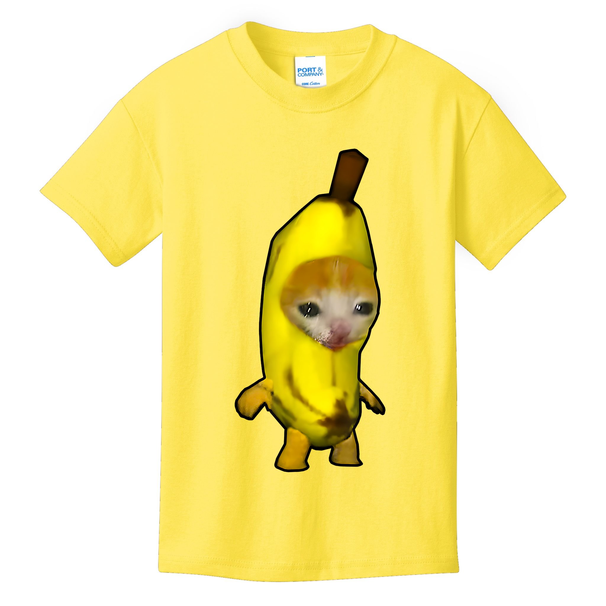 Cute Banana Cat Happy Bananacat Meme Kitty Cat Lovers Meme Kids T-Shirt