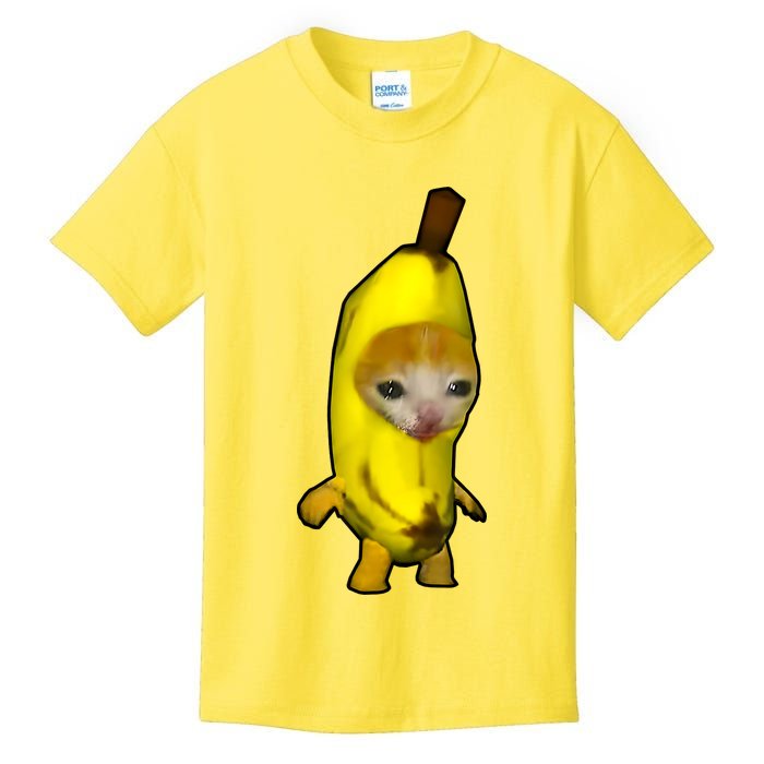 Cute Banana Cat Happy Bananacat Meme Kitty Cat Lovers Meme Kids T-Shirt