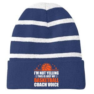 Cool Basketball Coach For  Wo Team Basketball Coaching Striped Beanie with Solid Band