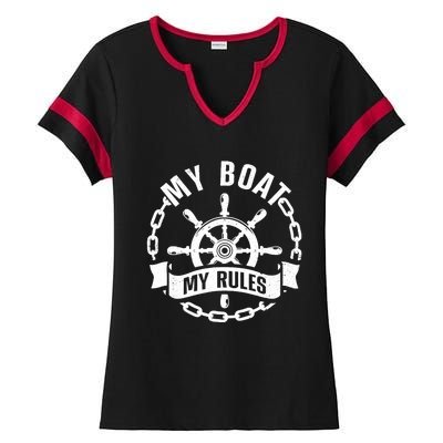 Cool Boat Captain Design For Boat Captain Boating Ladies Halftime Notch Neck Tee