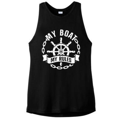 Cool Boat Captain Design For Boat Captain Boating Ladies PosiCharge Tri-Blend Wicking Tank