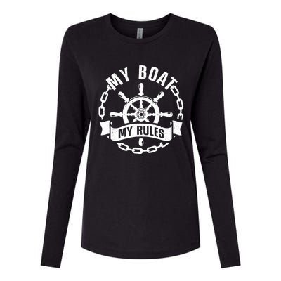 Cool Boat Captain Design For Boat Captain Boating Womens Cotton Relaxed Long Sleeve T-Shirt