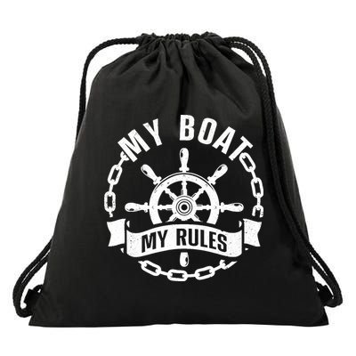 Cool Boat Captain Design For Boat Captain Boating Drawstring Bag
