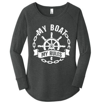 Cool Boat Captain Design For Boat Captain Boating Women's Perfect Tri Tunic Long Sleeve Shirt