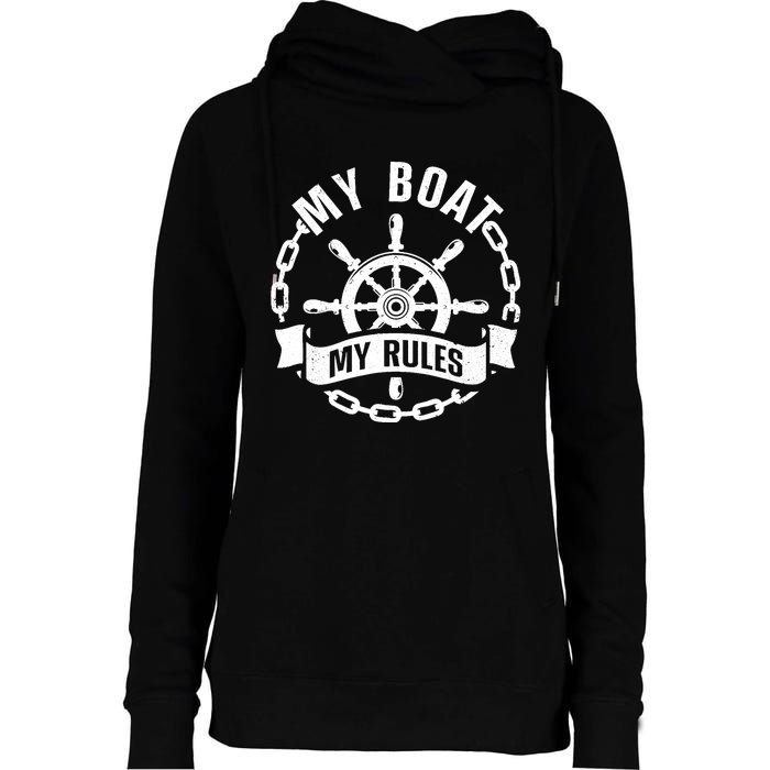 Cool Boat Captain Design For Boat Captain Boating Womens Funnel Neck Pullover Hood