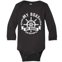 Cool Boat Captain Design For Boat Captain Boating Baby Long Sleeve Bodysuit