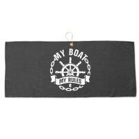 Cool Boat Captain Design For Boat Captain Boating Large Microfiber Waffle Golf Towel