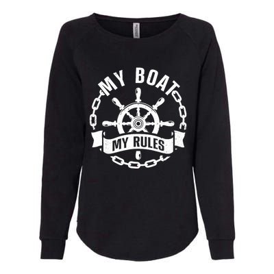 Cool Boat Captain Design For Boat Captain Boating Womens California Wash Sweatshirt