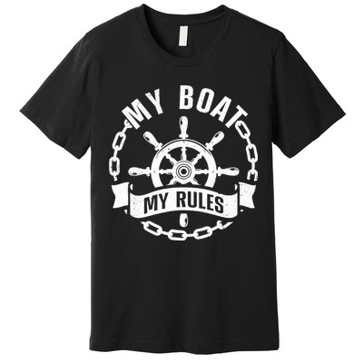 Cool Boat Captain Design For Boat Captain Boating Premium T-Shirt