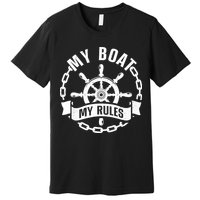 Cool Boat Captain Design For Boat Captain Boating Premium T-Shirt