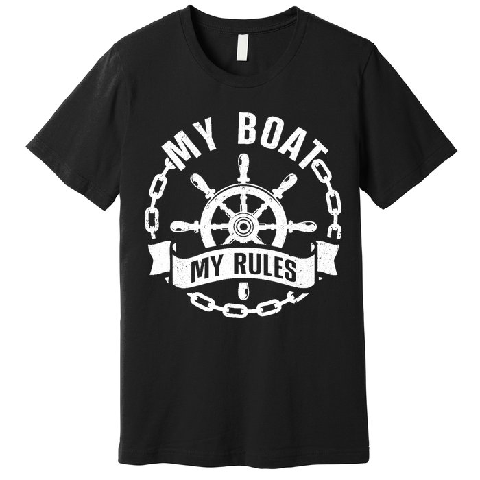 Cool Boat Captain Design For Boat Captain Boating Premium T-Shirt