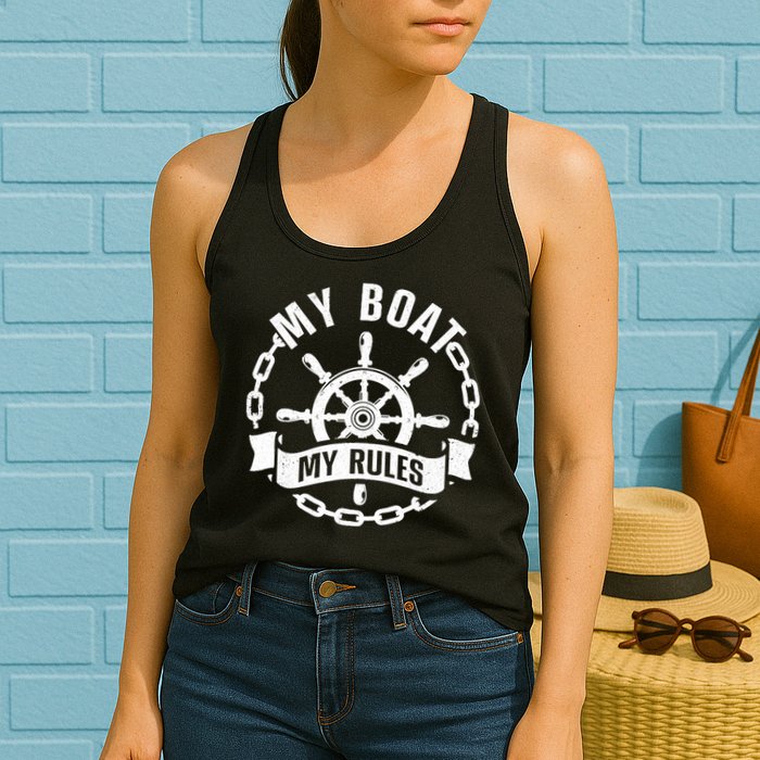 Cool Boat Captain Design For Boat Captain Boating Womens Tank Top