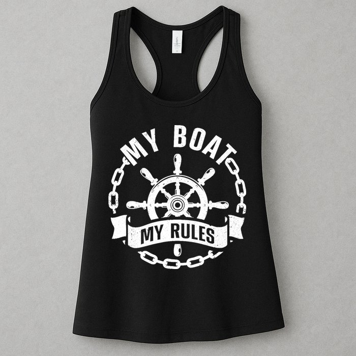 Cool Boat Captain Design For Boat Captain Boating Womens Tank Top