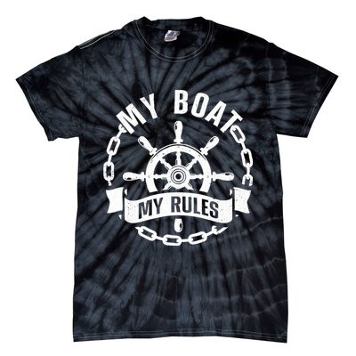 Cool Boat Captain Design For Boat Captain Boating Tie-Dye T-Shirt