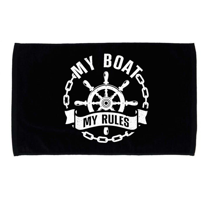 Cool Boat Captain Design For Boat Captain Boating Microfiber Hand Towel