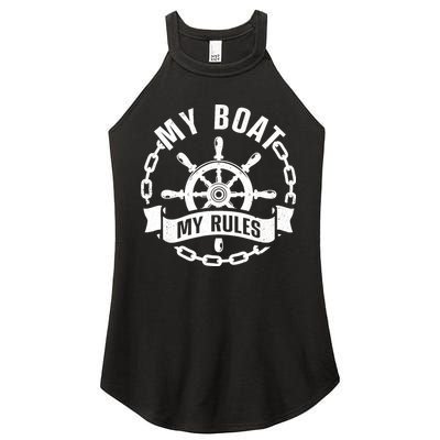 Cool Boat Captain Design For Boat Captain Boating Women's Perfect Tri Rocker Tank
