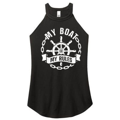 Cool Boat Captain Design For Boat Captain Boating Women's Perfect Tri Rocker Tank