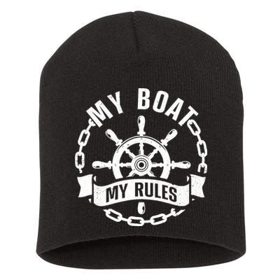 Cool Boat Captain Design For Boat Captain Boating Short Acrylic Beanie