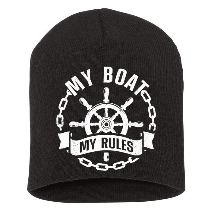 Cool Boat Captain Design For Boat Captain Boating Short Acrylic Beanie