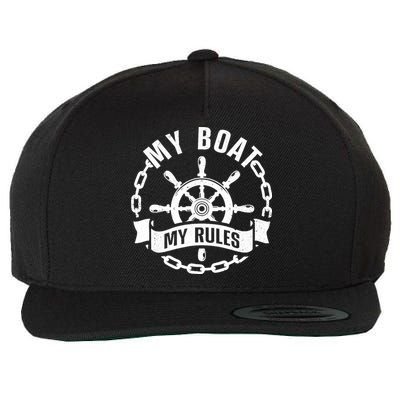 Cool Boat Captain Design For Boat Captain Boating Wool Snapback Cap