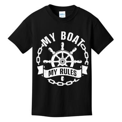 Cool Boat Captain Design For Boat Captain Boating Kids T-Shirt