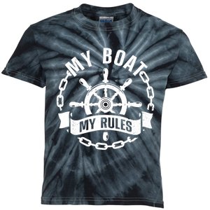 Cool Boat Captain Design For Boat Captain Boating Kids Tie-Dye T-Shirt