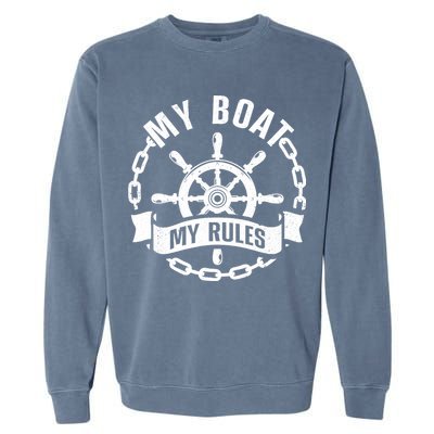 Cool Boat Captain Design For Boat Captain Boating Garment-Dyed Sweatshirt