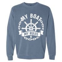 Cool Boat Captain Design For Boat Captain Boating Garment-Dyed Sweatshirt