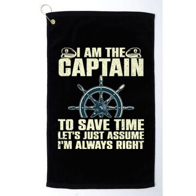 Cool Boat Captain For Men Women Boating Pontoon Boat Owner Platinum Collection Golf Towel