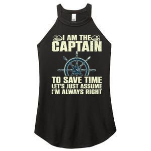 Cool Boat Captain For Men Women Boating Pontoon Boat Owner Women's Perfect Tri Rocker Tank