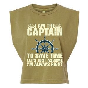 Cool Boat Captain For Men Women Boating Pontoon Boat Owner Garment-Dyed Women's Muscle Tee